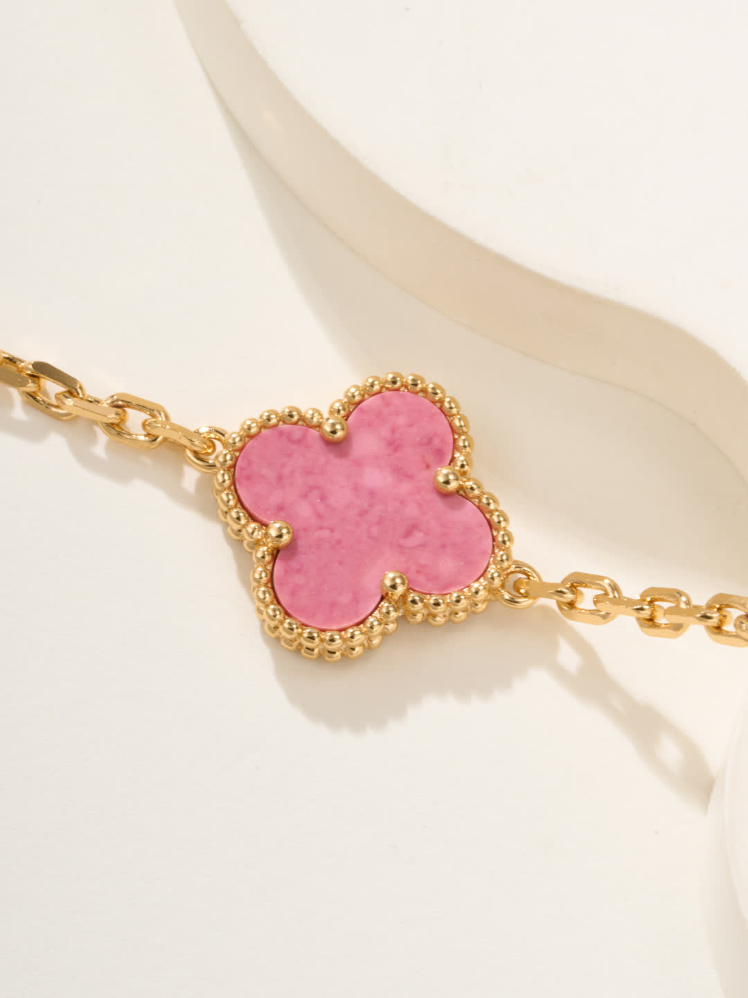 Van Cleef & Arpels Alhambra Pink Enamel Bracelet